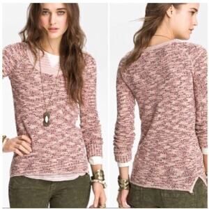 Free People Womens Boston Melange Sweater Size Small Pink Marbled Open Knit Boho